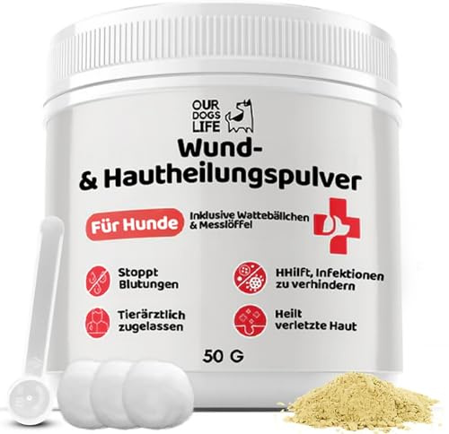 Wund- & Hautpuder für Hunde | Blutstillend & Heilungsfördernd | Tierärztlich getestet | Erste-Hilfe Wundpuder | Antibakteriell | DogsLife