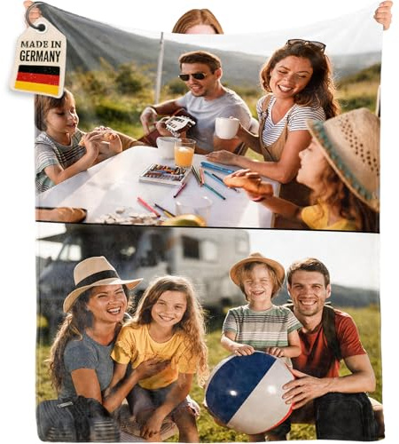 Bemaystar Personalisierte Decke - Personalisierte Geschenke mit Foto, Decke mit Foto, Fotodecke mit Eigenem Foto, Geschenke für Mama, Papa, Freund, Freundin, Baby, Kind für Muttertag Vatertag