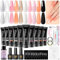 PEACECOLOR Komplettes UV-Gel, 10 Farben, 10 ml, Poly-Nagelverlängerung, Gel mit Base und Top Coat, Maniküre-Set, semi-permanenter Nagellack, für Anfänger