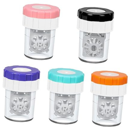 Beavorty 5pcs Manual Lenses Cleaning Tools Cosmetic Contacts Lens Cleaners Portable Lens Cleaning Case for Contacts Device Eye Care Tool for