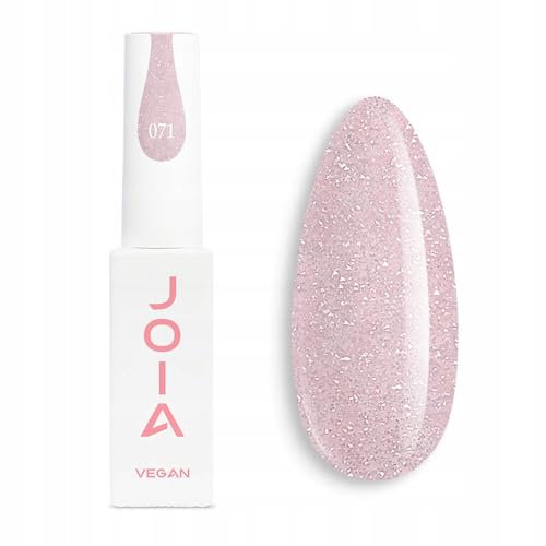 JOIA Vegan Hybrider Nagellack Hellrosa mit Glitzer | UV Gel Polish Light Pink With Glitter 071 6 ml