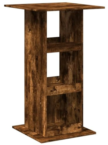 vidaXL Bartisch, Stehtisch mit Ablagen, Tresentisch Tisch für Küche Esszimmer, Küchentisch Loungetisch Bistrotisch, Räuchereiche Holzwerkstoff