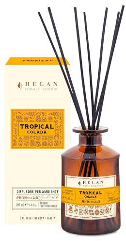 Helan Tropical Colada - Raumduft, Raumduft mit Kiwi, Honig, Melone und Vanille Diffusor Sticks, Deodorant Geschenkideen und Raumdüfte 200 ml - Made in Italy