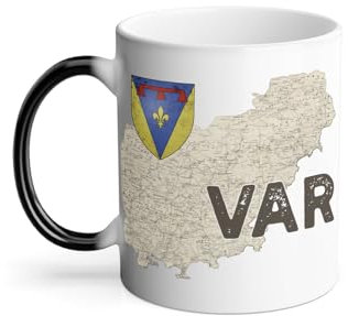 Thermoreagierende Tasse Magische Tasse – Var 83 Departement Toulon Alte Karte selten PACA – 325 ml