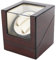 HUSPOO Uhrenbeweger 2 Uhren Automatik Uhrenbeweger, Holz Uhrenbox Uhrenkasten Watchwinder Box, Uhrendreher Uhrenbox Uhren Staubdichte Box, Braun, 18x18x21cm