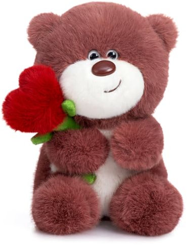 BEJOY Teddybär Plüsch-Bär Teddy mit Herz Rose, Plüschtiere Liebe Valentinstag Bär, Stofftier Spielzeug Plüschtier Kuscheltier Geschenke für Freundin Kinder Geburtstag, Valentinstag(Rosarot,28cm)
