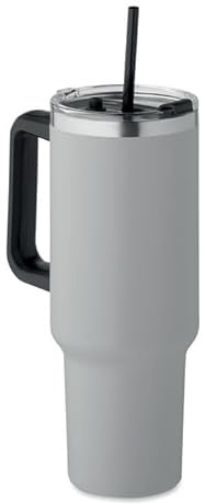 Vaso Térmico Personalizado de 1,2 litros de capacidad – Taza de Acero Inoxidable Resistente y Moderna para Bebidas Frías y Calientes – Viajes, Oficina y Regalos (Gris)