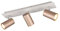 lightling 4-flammige Deckenlampe, Deckenspot Spotbalken, IP20 Indoor, exkl. 4 x GU10, max. 35W, Höhe 15 cm, Breite 24 cm, Metall, coffee