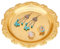 PH PandaHall 20cm Plateau de Présentation de Bijoux en Or Plateau de Service Décoratif Plateau de Bougie de Style Vintage Distributeur Rond pour Fête de Mariage Maison Cuisine