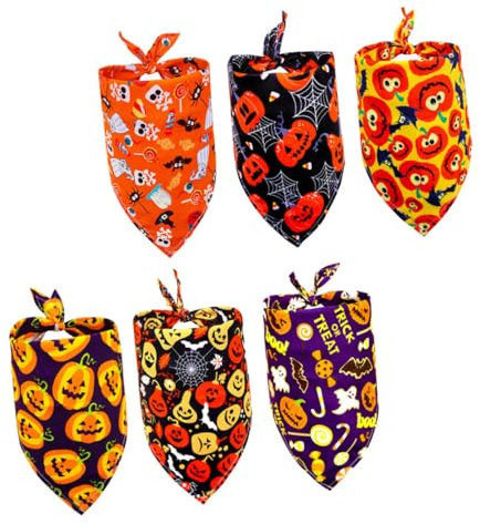 Toddmomy 6stücke Teiliges -Halloween-dreieckstuch Bunte Und Weiche Schals Für Hunde Und Katzen Dekoration Für Halloween-feiern Vielseitig Einsetzbar Und Verschiedenen Designs Erhältlich
