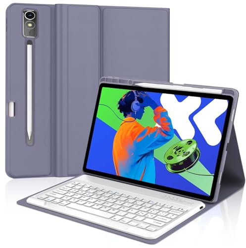 WAVATA Tastiera per Lenovo Idea Tab Pro 12.7 2025, Custodia Tastiera per Lenovo Idea Tab Pro 2025 Bluetooth Magnetica Staccabile Italiano QWERTY Layout, Viola