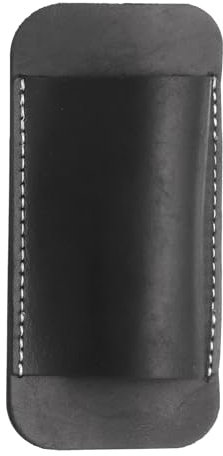 sourcing map Knife Sheath 4.72 x 2.24 Genuine Leather Carry Folding Knife Sheath for Outdoor Climbing Camping Cycling and Hiking, Black