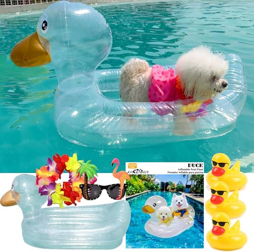 KUCDBUN Hund Pool Float, Lustige 6-in-1 Aufblasbare Hundeschwimmer für Pool, Haustier Floatie Floatie Floatie Float für Kleine Hunde, Welpen und Hunde