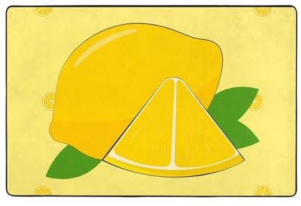 Tappeto morbido e assorbente, antiscivolo, con stampa di limoni, per cucina, bagno, camera da letto, ufficio