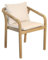 OUTLIV. Amelie Gartensessel Akazienholz & Rope – Wetterfester Outdoor Sessel mit Armlehnen & Polstern – Bequemer Balkon- & Terrassenstuhl, Teak-Look/Beige/Creme, 59,5x64x74,5 cm