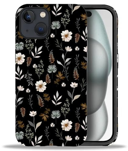 artslion 2 in 1 Cute Hülle für iPhone 14 6.1 Zoll,Stoßfest FallSchutz Handyhülle Weiße Blume Sturzschutz Case