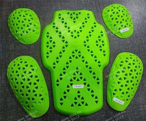 KEMIMOTO CE Level 2 Motorrad Protektor Set, 5-teilig Rücken, Ellbogen & Schulterprotektoren, Stoßdämpfende Einsätze für Motorradjacken, Motorcross, MTB (Unisex)