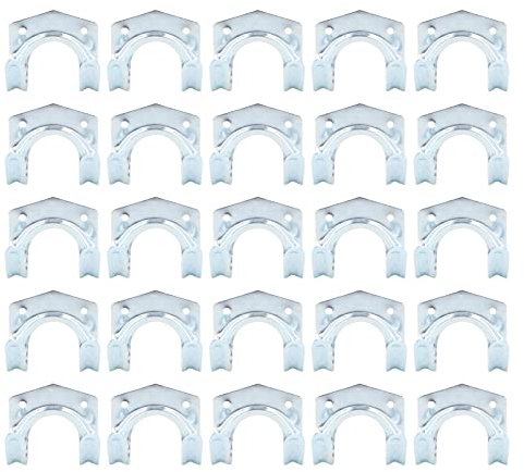 Horseshoe Hook, 25Pcs Storage Hook Set Kit for Garden Garage, Dual Hook Wall Mounted with Vertical Support, for Rake Shovel Push Broom Chainsaw Garden Tool, Rustproof Galvanized