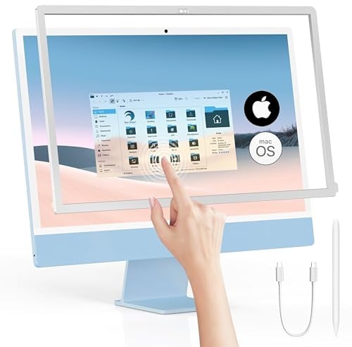 Keenhot Upgrade Magic Trackpad Touchscreen Rahmen für iMac 24 Zoll 2021/2023/2024, Touchpad mit Stylus Stift für iMac M1/M3/M4, USB C Aufladen Touch Pad Bildschirm Rahmen für iMac 24 Zoll Retina