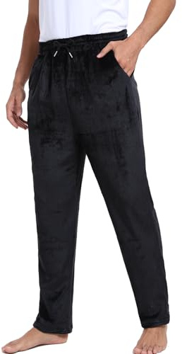 Yukiuiny Pantalon Polaire Homme Velours Thermique Hiver Chaud Pyjama Vêtements d'Intérieur Plaid Carreaux Vêtements Noël de Nuit Grande Taille Douce Confortable M-3XL