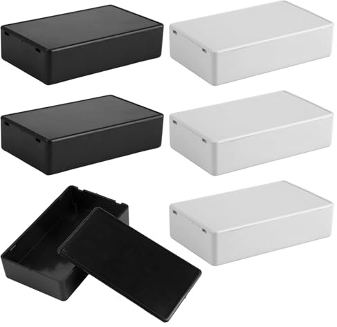 6 Stück Elektronik Gehäuse Abzweigdose Schwarz & Weiss (100 X 60 X 25 mm) | Rechteckig Kunststoffgehäuse Electronic Projekt Box Wasserdichte Anschlussdose mit Deckel, für DIY Stromabzweigdose