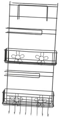 HIAKDOFT Estante Colgante Multifuncional para Nevera de Hierro Negro Estante Lateral Resistente para Almacenamiento de Especias Organizador Compacto para Cocina y Baño