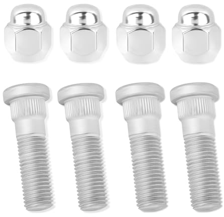 Radbolzen-Set, M12 x 1,5, Radschrauben und Radmuttern, OEM-Nr. 52950-14140,52950-M1000 für Vorder- und Hinterrad, kompatibel mit Hyundai Santa Fe Sonata, Kia Rio Sportage, 4 Stück
