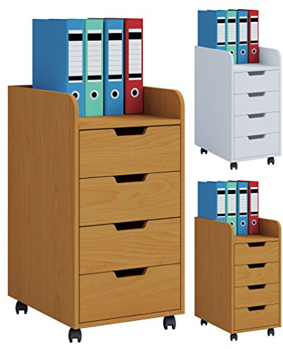 VCM Rollcontainer | Beistellcontainer mit Schubladen | Maße ca. H. 74 x B. 40 x T. 50 cm | Bürocontainer – Konal Maxi