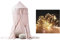 Betthimmel mit Lichtern, Moskitonetz für Kinder, rundes Kuppel-Spielzelt, Vorhang, Bettwäsche, rundes Zelt für Schlafzimmer, Dekoration mit 10 m Lichtern (Pink)
