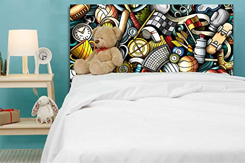 Kopfteil für Bett, Jugendstil, sportliches Design, aus PVC, 5 mm, sehr einfach anzubringen, elegant und originell, 100 cm x 60 cm