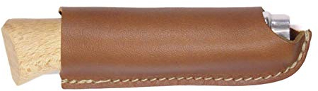 oopsmark Leather Belt Sheath and Case for Knives Designed in Opinel France - Pocket Knife Holder for Camping, Hunting, Fishing, and Picnics (#8 - Tan)