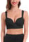 URPLITY Women's Seamless Sports Bra Yoga Bra Padded Cotton High Impact Push up Support Pullover Breathable Comfy Sport Camisole U Plunge Bra, Black, XL