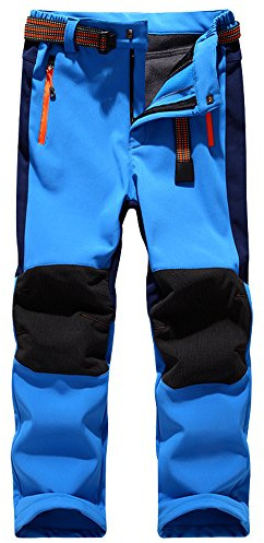 Jessie Kidden Kids Boys Girls Youth Waterproof Windproof Hiking Ski Snow Pants Elastic Waist Warm Insulated Fleece Lined Winter Pants (16010 Light Blue-new, 8-9 Years)