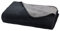 Moon Doubleface Kuscheldecke, Wohndecke aus Baumwollmischung - ca. 220x240 cm mit geketteltem Rand (schwarz/anthrazit)