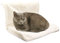 HOCHSTE Cat Radiator Bed - Warm Fleece Basket Cradle Hammock | Easy to Install | Keeps Pet Warm | Grey, Black, Cream | Heated Calming Fluffy Hanging Bed for Small Animals