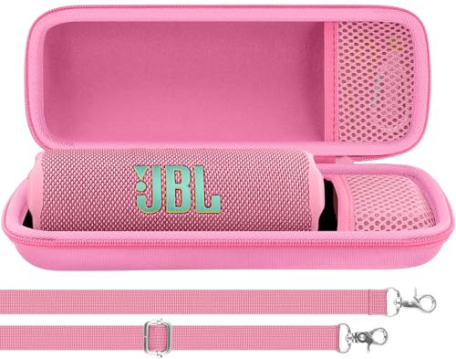 Aenllosi for JBL Flip 7/Flip 6/Flip 5 Portable Bluetooth Speaker Hard Travel Protective Storage Case,Case Only (Pink)