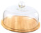 Easnea Plateau de service en verre Cloche en forme de dôme pour gâteaux, muffins, pain, fruits, 24 cm