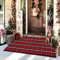 Weihnachtstürmatte für den Außenbereich, 60 x 100 cm, rotes Büffelkaro, maschinenwaschbar, Küchenteppich, Eingangsteppich, mehrlagige Fußmatten, für Innen- und Außenbereich, Baumwolle, Läufer für