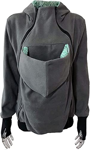 Sweat À Capuche Pour Femme 3 En 1 Grossesse Veste De Maternité Pour Porte-Bébé Chaud, Blousons Manteau Avec Fermeture Éclair Sacs Pour Bébés Automne Et Hiver 2,L
