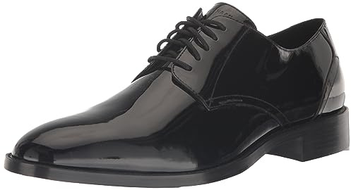 Cole HAAN Mens Hawthorne Plain OX, Black Patent/Black, 12 M US
