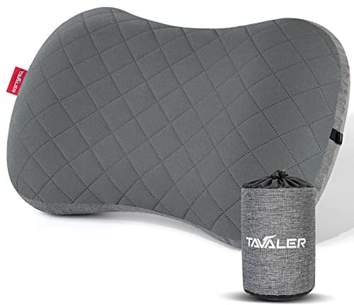 Tavaler Aufblasbars Kissen Ultralight Outdoor Camping Kissen, Camping Kopfkissen Aufblasbar Ergonomisches Reisekissen Aufblasbar Strandkissen (Grau)