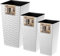 KADAX Set di 3 vasi alti per piante, Bianco Rattan, H 46,5/57,5/68 cm – vaso decorativo per interni, vaso per piante da esterno moderno