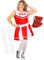 Funidelia | Cheerleader Kostüm mit Pompom und Socken für Damen Cheerleader, American Football, Gymnasium, Berufe - Kostüm für Erwachsene & Verkleidung für Partys, Karneval & Halloween - Größe XXL