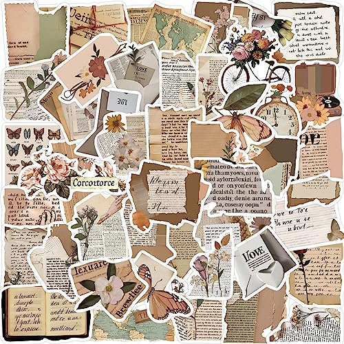 Vintage Sticker Set Aufkleber Kinder Teenager 50 Stück Aesthetic Retro Wasserfeste Vinyl Decals Laptop Skateboard Koffer Helm Auto Fahrrad Handy Motorrad Fahrrad Scrapbook Mitgebsel Tagebuch Tassen