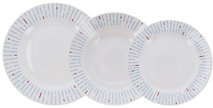 QUID Denver Service de table en porcelaine 18 pièces pour 6 personnes