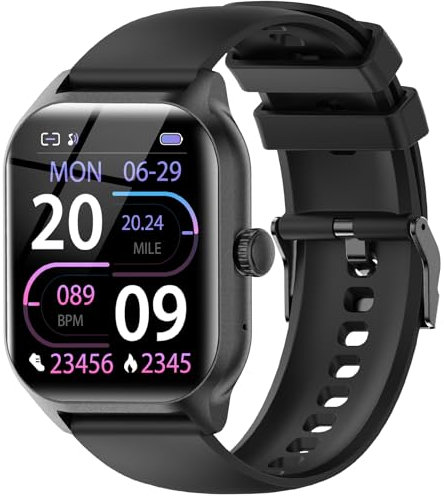 LAOYABB Smartwatch Damen Herren mit Telefonfunktion, 2.01 Zoll Touchscreen Fitnessuhr mit Pulsuhr Schlafmonitor Schrittzähler, IP68 Wasserdicht Sportuhr, Fitness Smart Watch für Android iOS