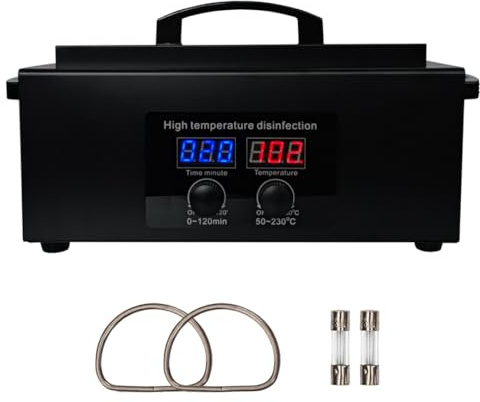 Tool Sterilizers High temperature sterilization up to 230°C Time Setting, for Nail Salons Dental Clinics Hair Cutting Tools and Daily Household Use Black