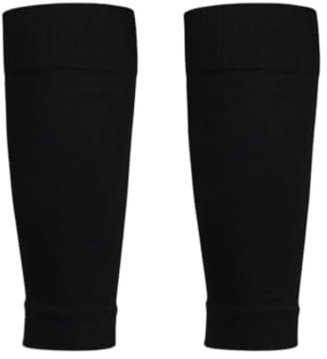QianDanS 2 Pairs Football Sock Sleeves, Pre Cut Football Socks Suitable for Adults & Teenagers, Durable Black Shin Pad Sleeves for Football Games Beginner (2, Black, One Size)