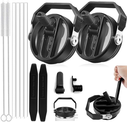 TZEKING 2025 Flip Removable Stanley Cup Lid, Leak-Proof, Set of 2, 360° Easy to Clean Lid for Stanley Cup 30 oz, Anti-Mould, Dustproof, Reusable, Replacement Lid