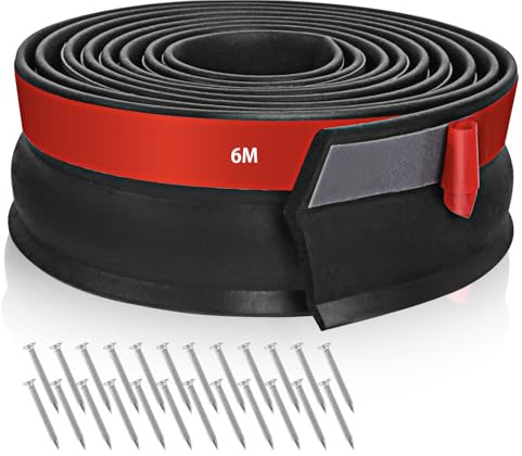 Garage Door Seal 6m Universal Garage Door Seal Strip with Nails for Weather and Dust Protection
